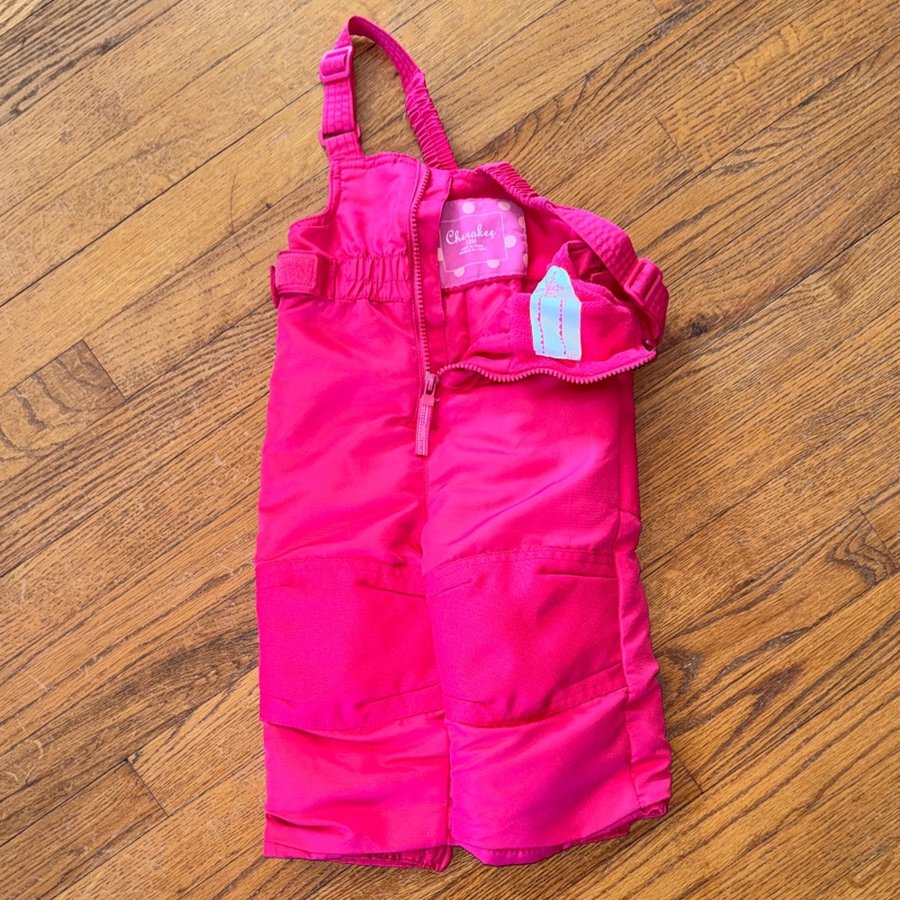 Cherokee Bright Pink 12m Snow Overalls